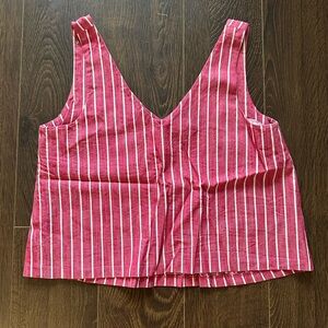 Club Monaco Red Striped Sleeveless Top